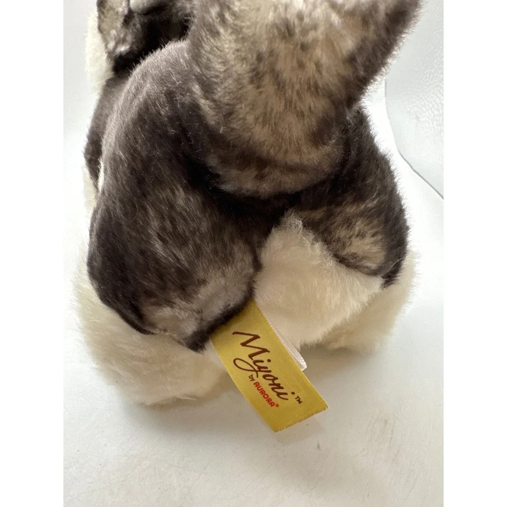 Aurora Miyoni Tots Plush Husky Puppy Dog‎ Stuffed Animal Blue Eyes Tag